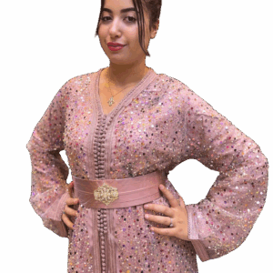 Takchita lila roze pailetten + riem